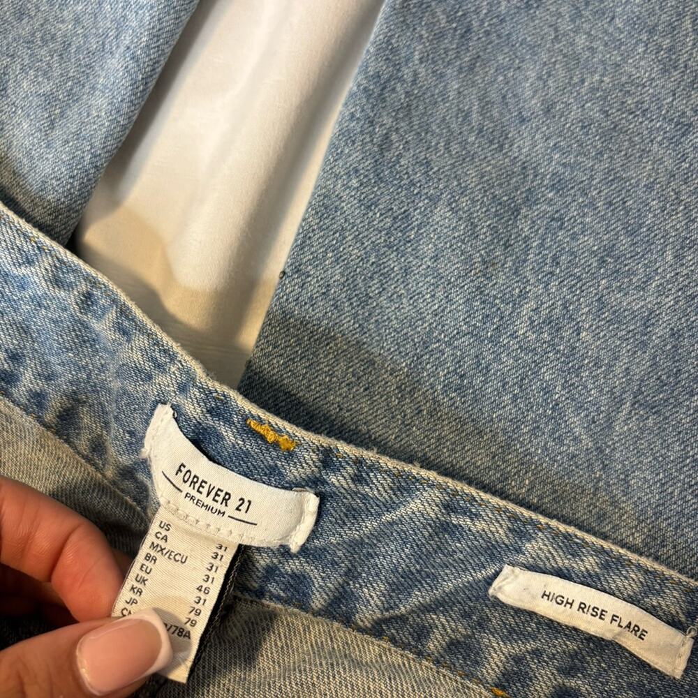 F21 Rhinestone High Rise Flare Jeans - Picture 4 of 6